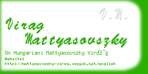 virag mattyasovszky business card